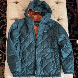 Patagonia Green Quilted Jacket with Rust Interior